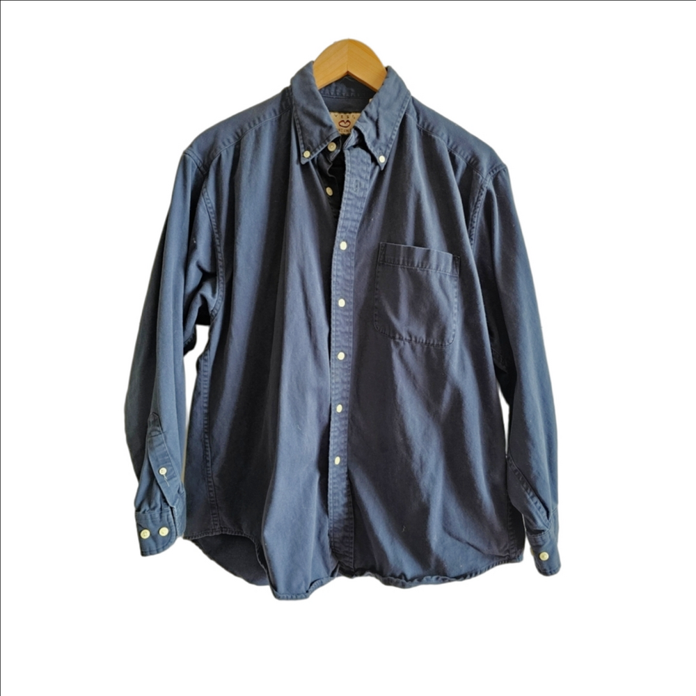 Blue Thick Cotton Button Down